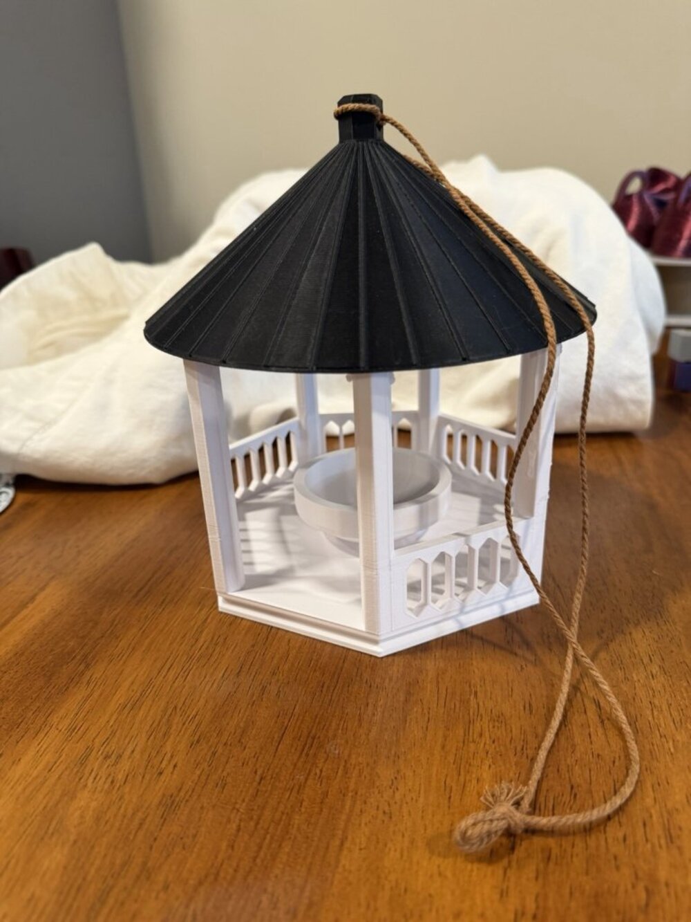 3d Printed Bird Feeder Black & White Handmade